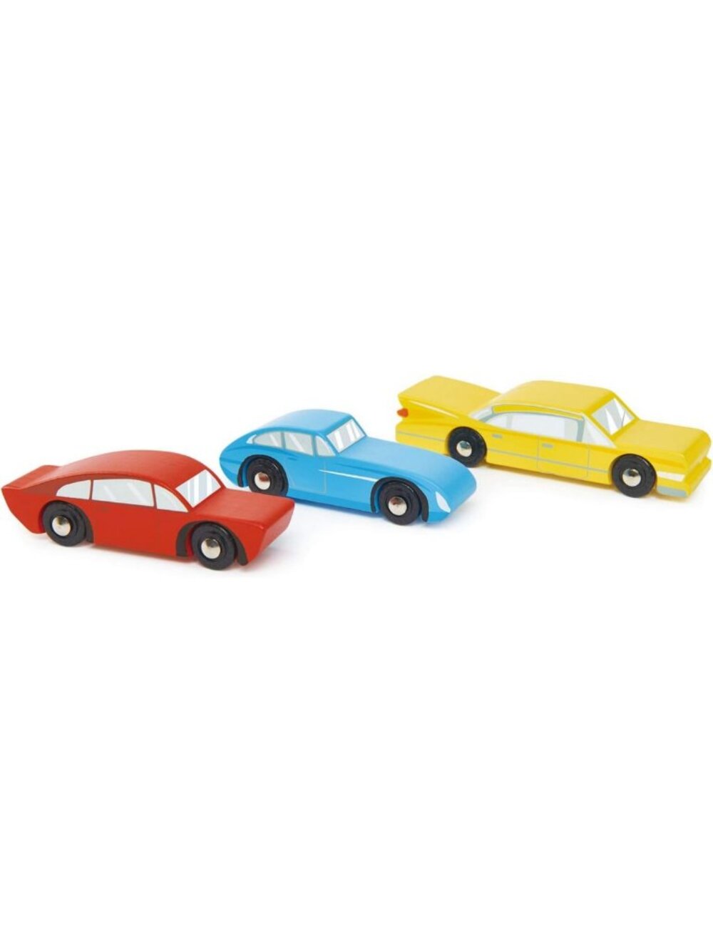 Vintage Solid Wood Retro Car Set - 3 Super Cars for Imaginative Play & Fine